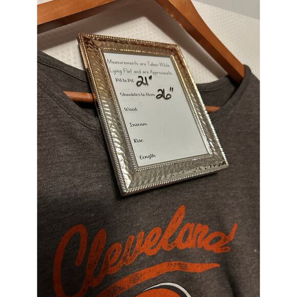 Cleveland Browns T- Shirt Gray Short Sleeve Notched V Neck Casual Tee Size XXL - Picture 10 of 11